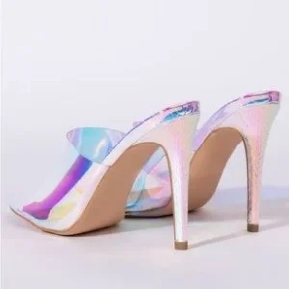 ✨Holographic Mermaid/Snakeskin Iridescent Heels✨🐍8.5 ✨AZALEA WANG✨NEW, SOLD OUT - Picture 7 of 15